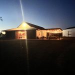 Sunset reflecting off of the brewery